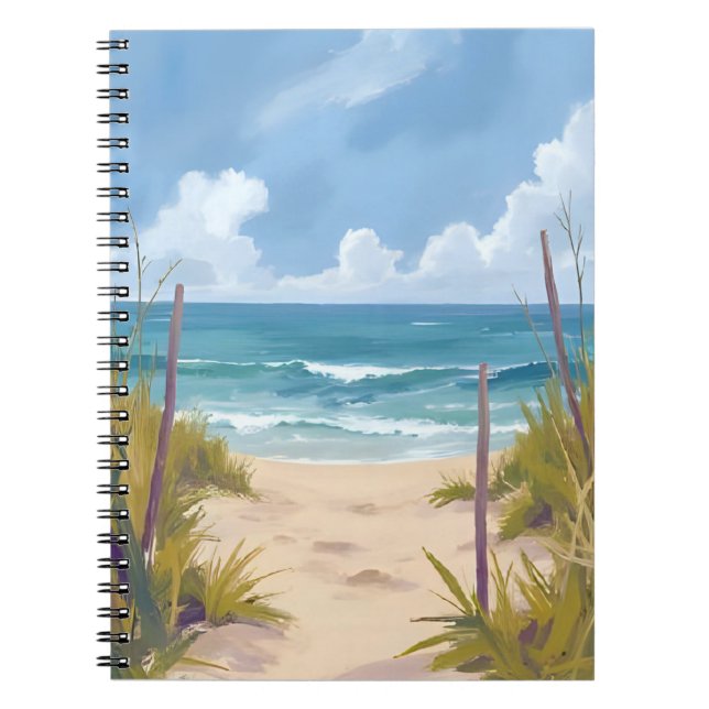 Carnet Sentier de la plage | Eau de mer peinte sur la côt (Devant)