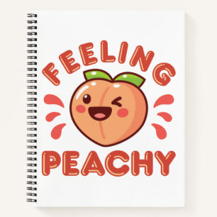 Carnet Sentiment Pêche Fruit Heureux Kawaii