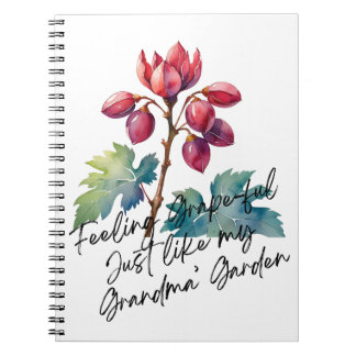 Carnet Sentiment Raisin Grand-mère's Jardin Art Floral