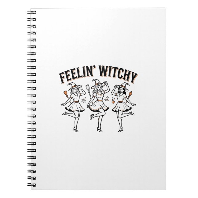 Carnet Sentiment Sorcière Rétro Sorcières Halloween (Devant)