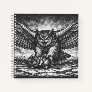Carnet Sentinelle Hibou ailé par BurnsInHell