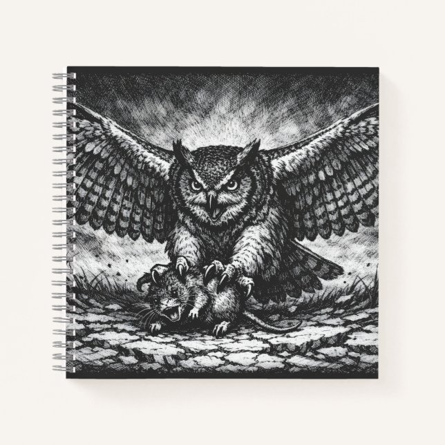 Carnet Sentinelle Hibou ailé par BurnsInHell (Devant)