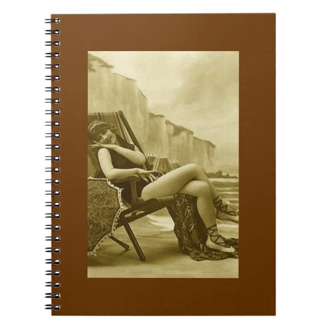 Carnet Sepia Beauté de bain Vintage (Devant)