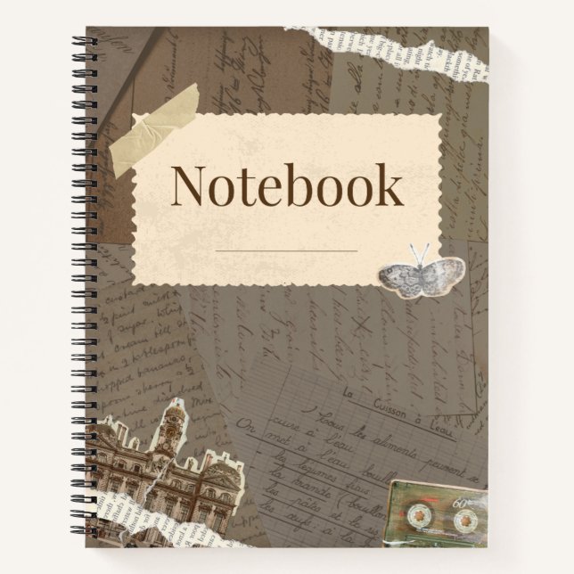 Carnet Sepia Dreams Brown Vintage Ephemera (Devant)