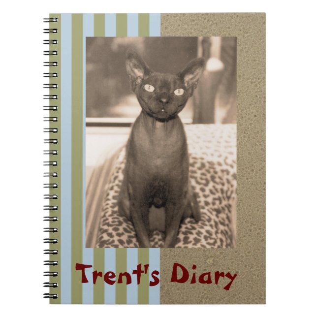 Carnet | Sepia Photo Devon Rex Cat (Devant)