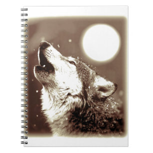 Carnet Sepia Wolf & Moon