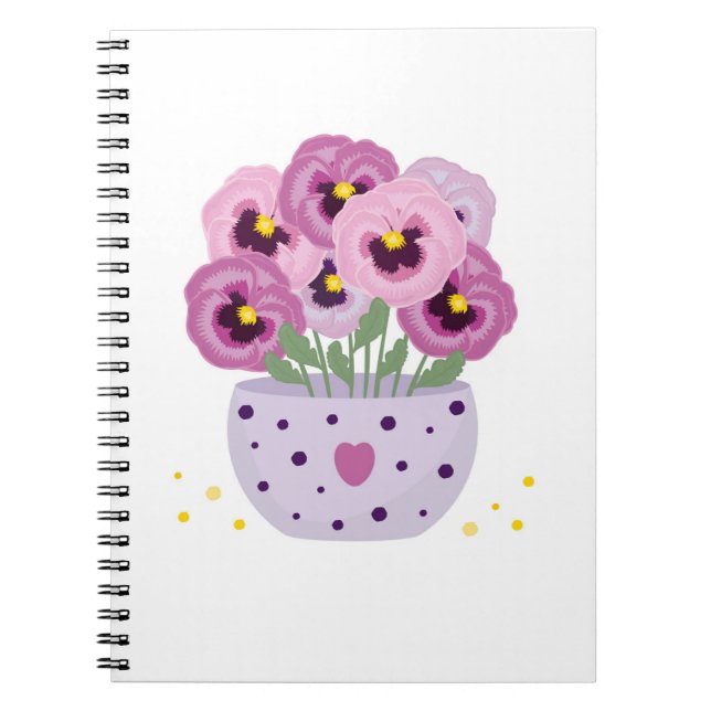 Carnet Sept panneaux roses dans un vase (Devant)