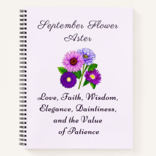 Carnet Septembre Mois de naissance Aster personnalisé