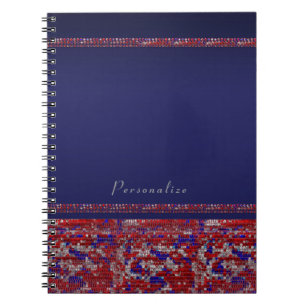 Carnet Séquins rouge blanc et bleu étincelants 4 juillet