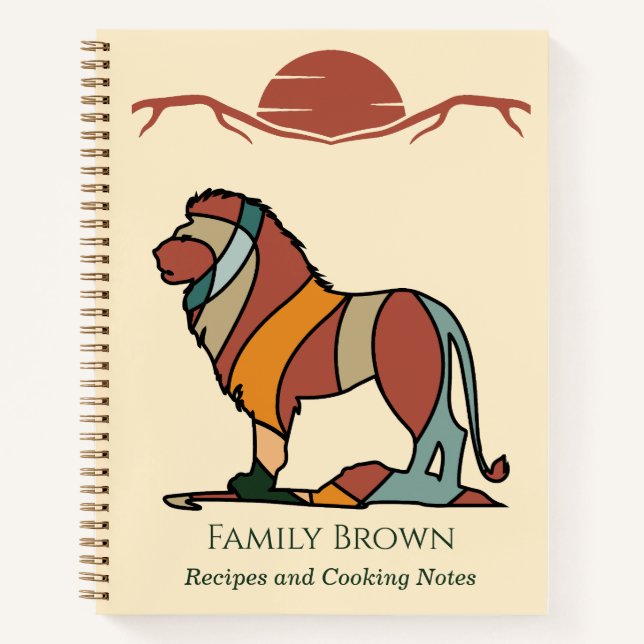 Carnet Serene Savanna Kind Lion Abstract Modern Recipe (Devant)