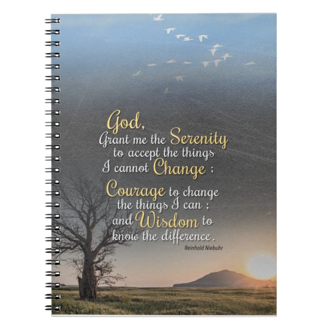 Carnet Sérénité, Courage et Sagesse (Devant)