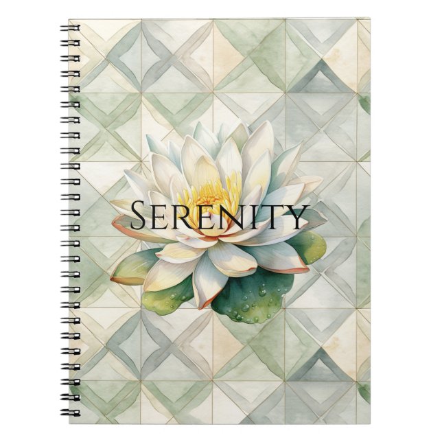 Carnet Sérénité de la fleur de lotus verte (Devant)