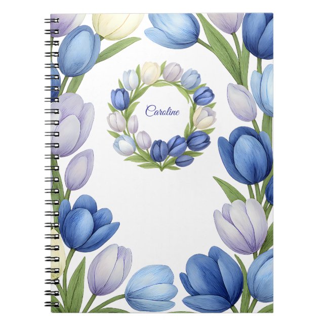 Carnet Sérénité en Fleur Pastel Tulip Floral Maison Décor (Devant)