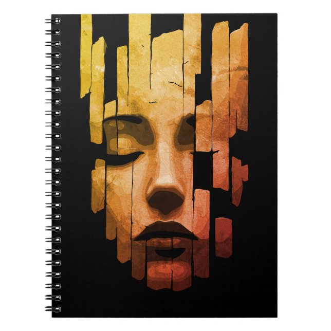 Carnet Sérénité fragmentée – Portrait numérique surréalis (Devant)