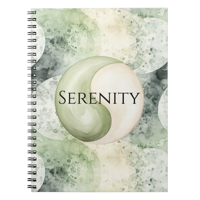 Carnet Sérénité Yin Yang Vert (Devant)