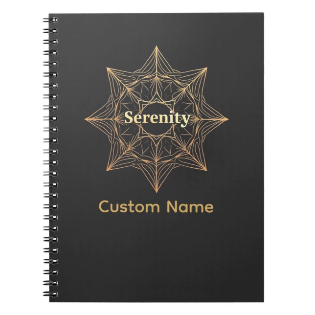 Carnet Serenity Mandala Golden Sacred Custom (Devant)