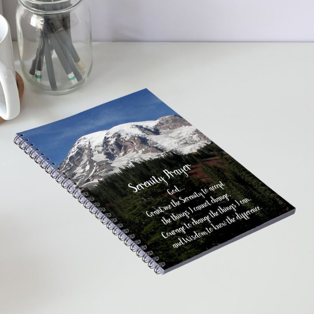 Carnet Serenity Prayer Mount Rainier Photo Notebook (In Situ)