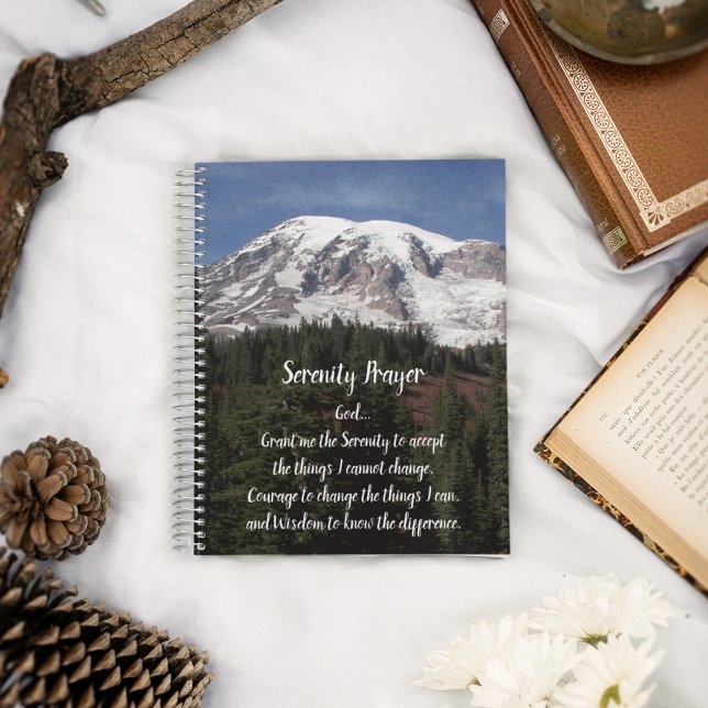 Carnet Serenity Prayer Mount Rainier Photo Notebook (In Situ)