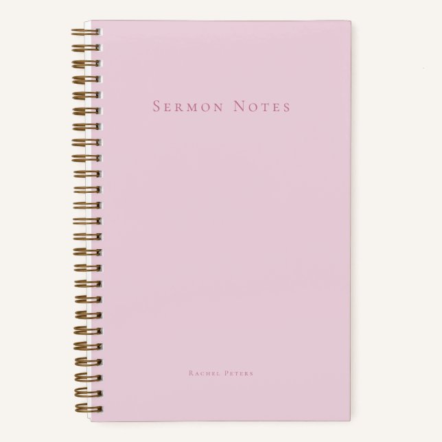 Carnet Sermon Moderne Personnalisé Église (Recto)