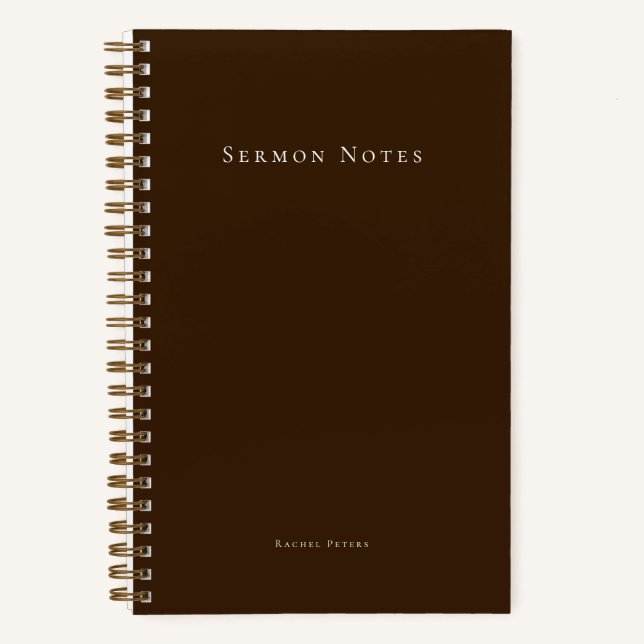 Carnet Sermon Moderne Personnalisé Église (Recto)