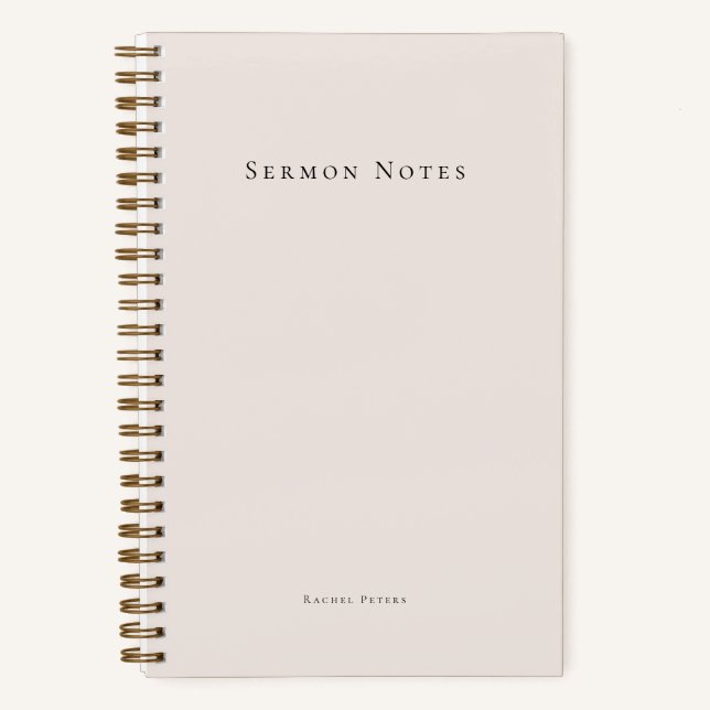 Carnet Sermon Moderne Personnalisé Église (Recto)