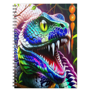 Carnet Serpent de Cobra aux écailles turquoise et bleue v