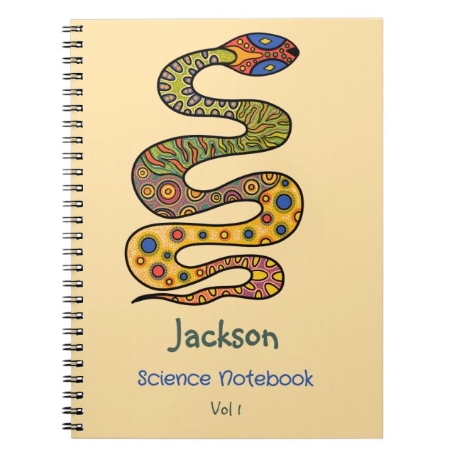 Carnet Serpent Graphique Nommé Sujet De L'École (Devant)