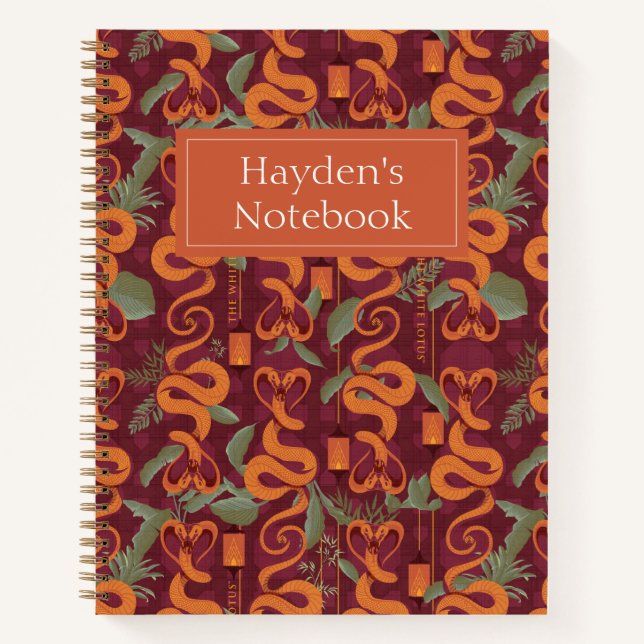 Carnet Serpent Luxe Motif - Le Lotus Blanc (Devant)