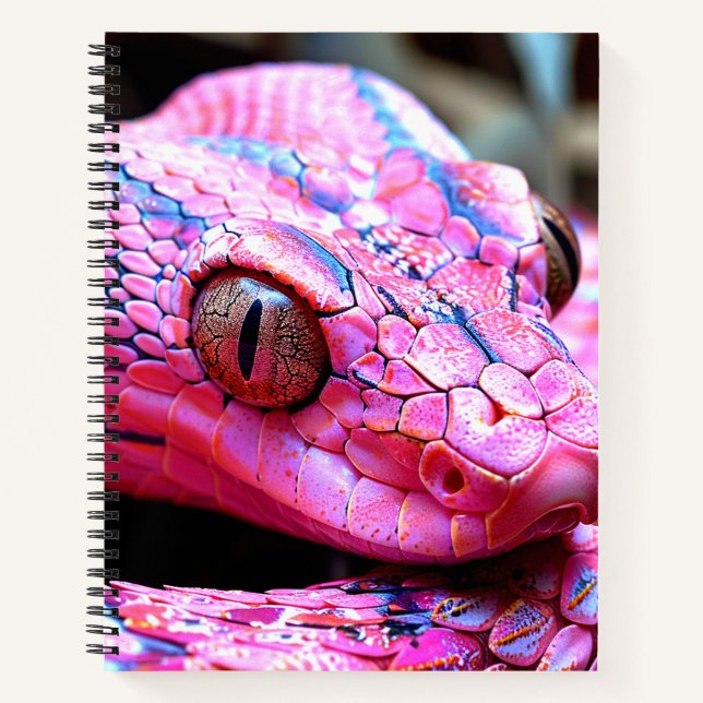 Carnet Serpent rose (Devant)