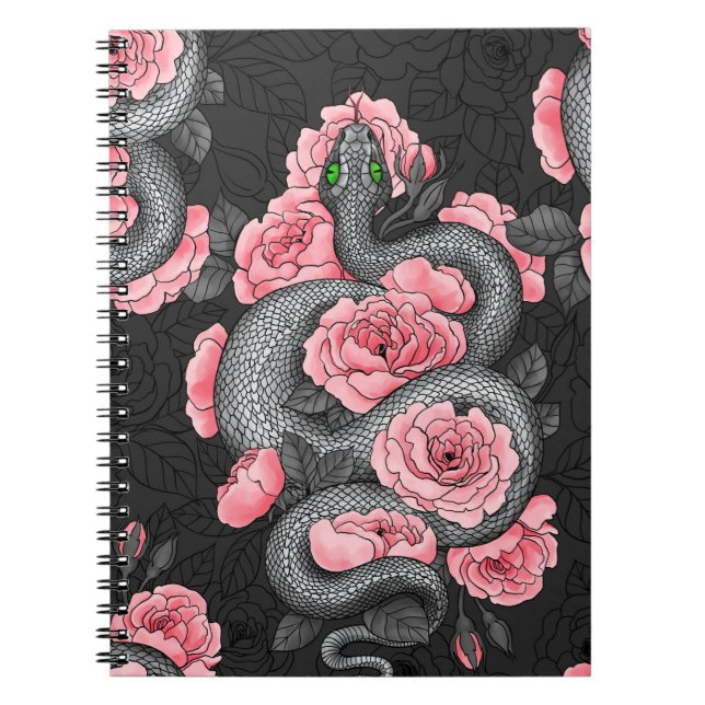 Carnet Serpents et roses de pêche (Devant)
