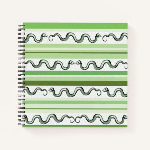 Carnet Serpents verts et motif rayé