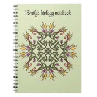Carnet Serpents verts Floral Mandala Imaginaire botanique