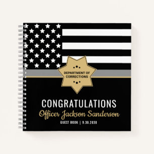 Carnet Service correctionnel Thin Silver Line Guest Book