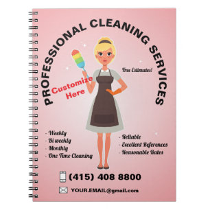 Carnet Service De Nettoyage De Maison Maid Janitorial Lad