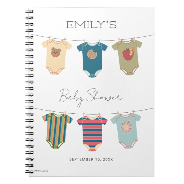 Carnet Sesame Pals Baby shower de combinaisons physiques (Devant)
