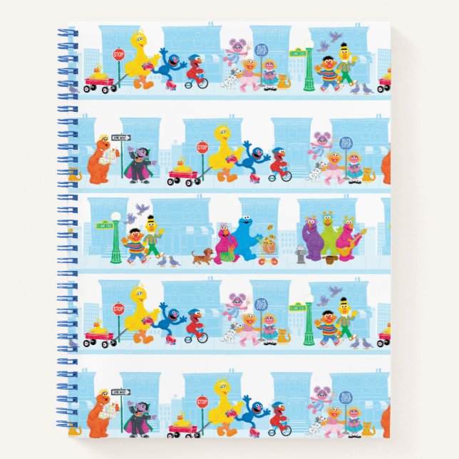 Carnet Sesame Pals Marcher Le Long De Sesame Street Motif (Devant)