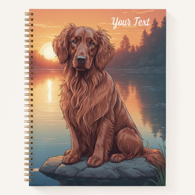 Carnet Setter Irlandais au bord d'un lac (Devant)