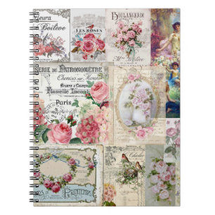 Carnet Shabby chic collage, country victorian, decoupage