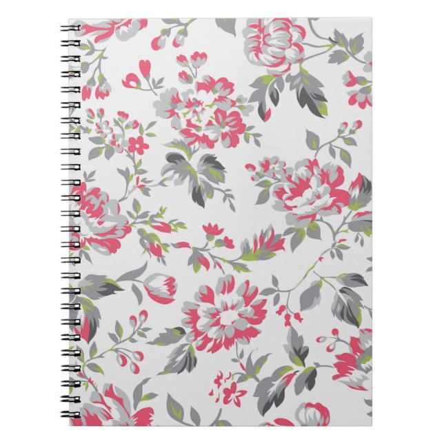 Carnet Shabby Chic Floral Rose Motif (Devant)