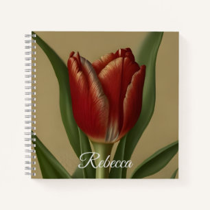 Carnet Shabby Chic Jolie Tulipe Rouge