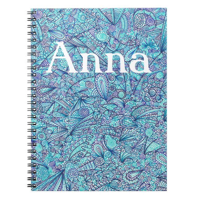 Carnet Shades Of Blue Personalized Notebook  (Devant)