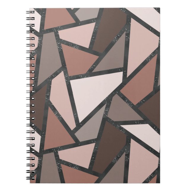 Carnet Shades of brown stained glass pattern (Devant)