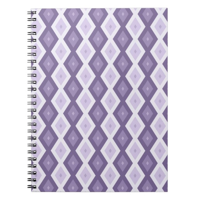 Carnet Shades of lavender diamond pattern (Devant)