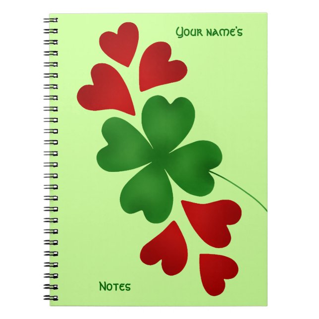 Carnet Shamrock aux coeurs (Devant)