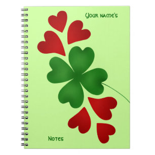 Carnet Shamrock avec des coeurs
