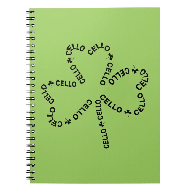 Carnet Shamrock de texte de cello (Devant)