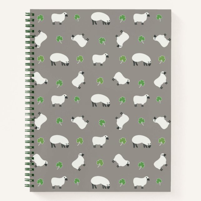 Carnet Shamrock irlandais et Motif mouton (Devant)