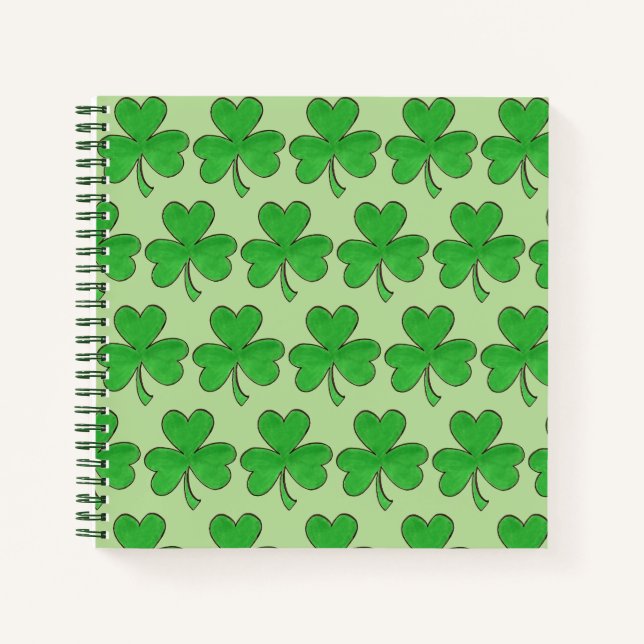 Carnet Shamrock vert Clover St. Paddy's Day Personnalisé (Devant)