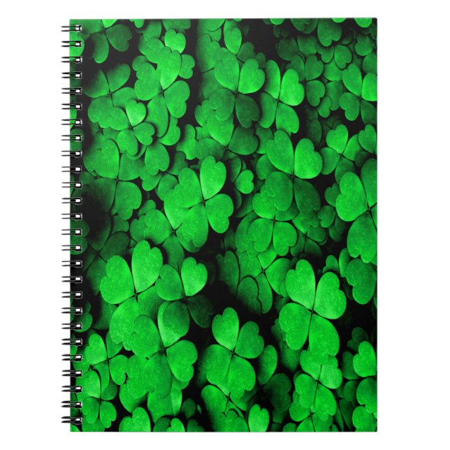 Carnet Shamrocks and Hearts Saint Patrick's Day Green (Devant)