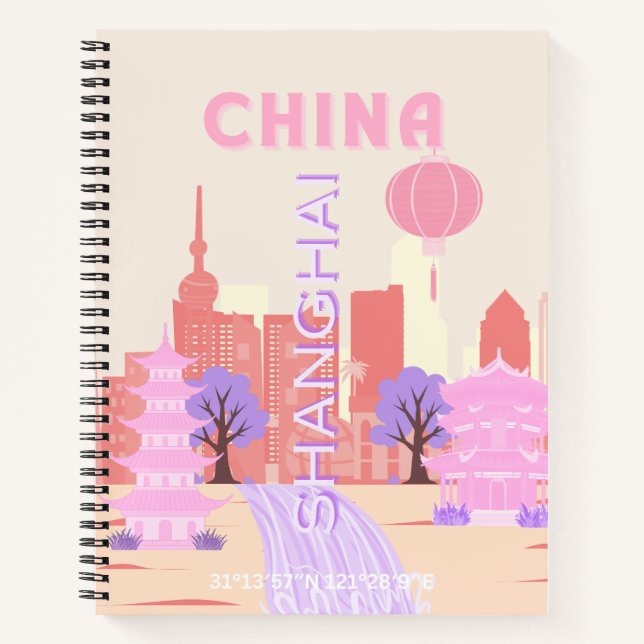 Carnet Shanghai Chine Pastel Art de Voyage (Devant)